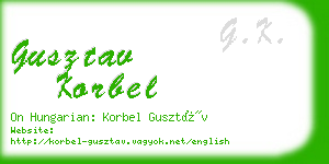 gusztav korbel business card